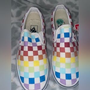 Rainbow checker vans